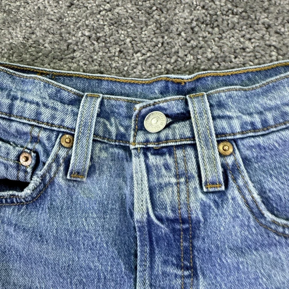 Levis Shorts Womens 27 Blue 501 High Rise Denim Cutoff Frayed Casual Summer